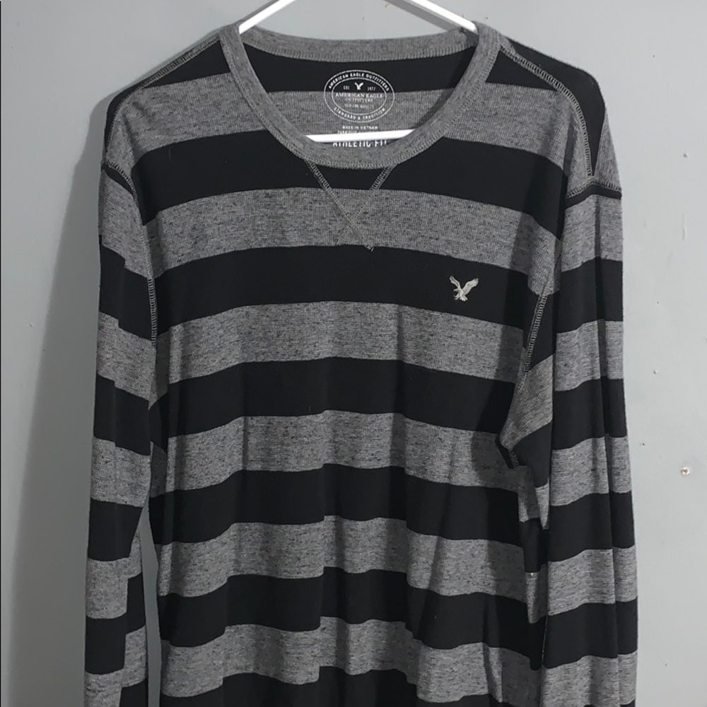 American Eagle Striped Long Sleeve Shirt